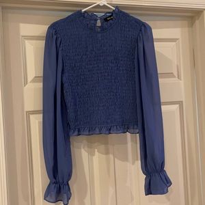 Do+Be Blue Smocked Blouse